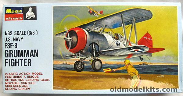 Monogram 1/32 Grumman F3F-3 Fighter  - (F3F3) - Blue Box Issue, PA186-200 plastic model kit